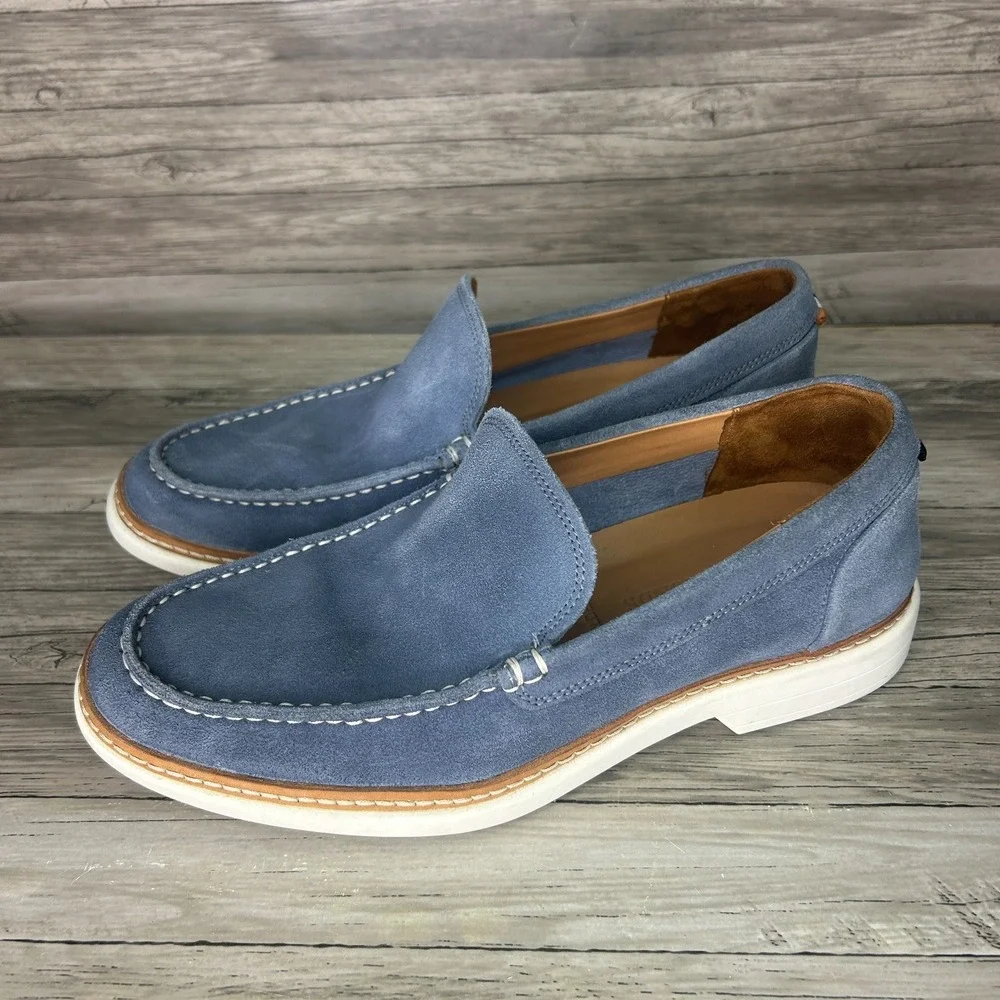 Allen Edmonds Wilder Mens 7D Blue Suede Venetian Slip-On Loafers‎